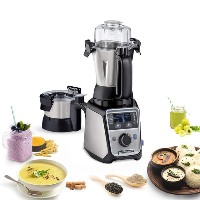 Professional Juicer Mixer Grinder 58770-IN, 1400 Watt Rated Motor, Triple Overload Protection, 2 Stainless Steel Leakproof Jars, 2 Lids, Triple Safety Protection, Intelligent Controls