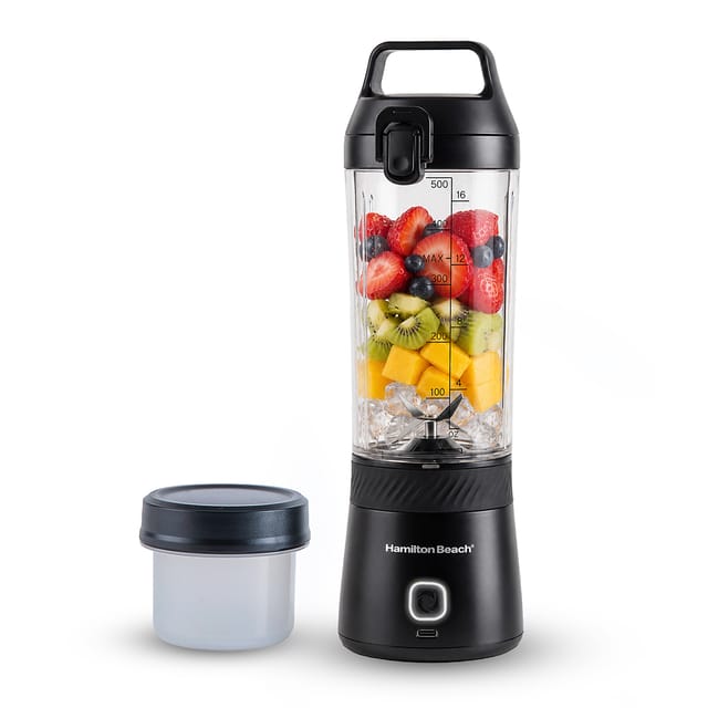 Hamilton Beach Portable Blender, 500ml BPA Free Jar, Blender for Smoothies (Black)